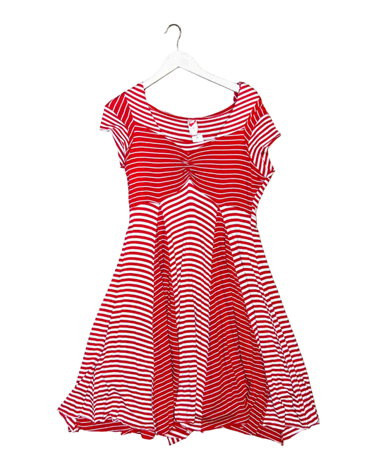 Size 14 | Fool Stripey Red Hooded Dress