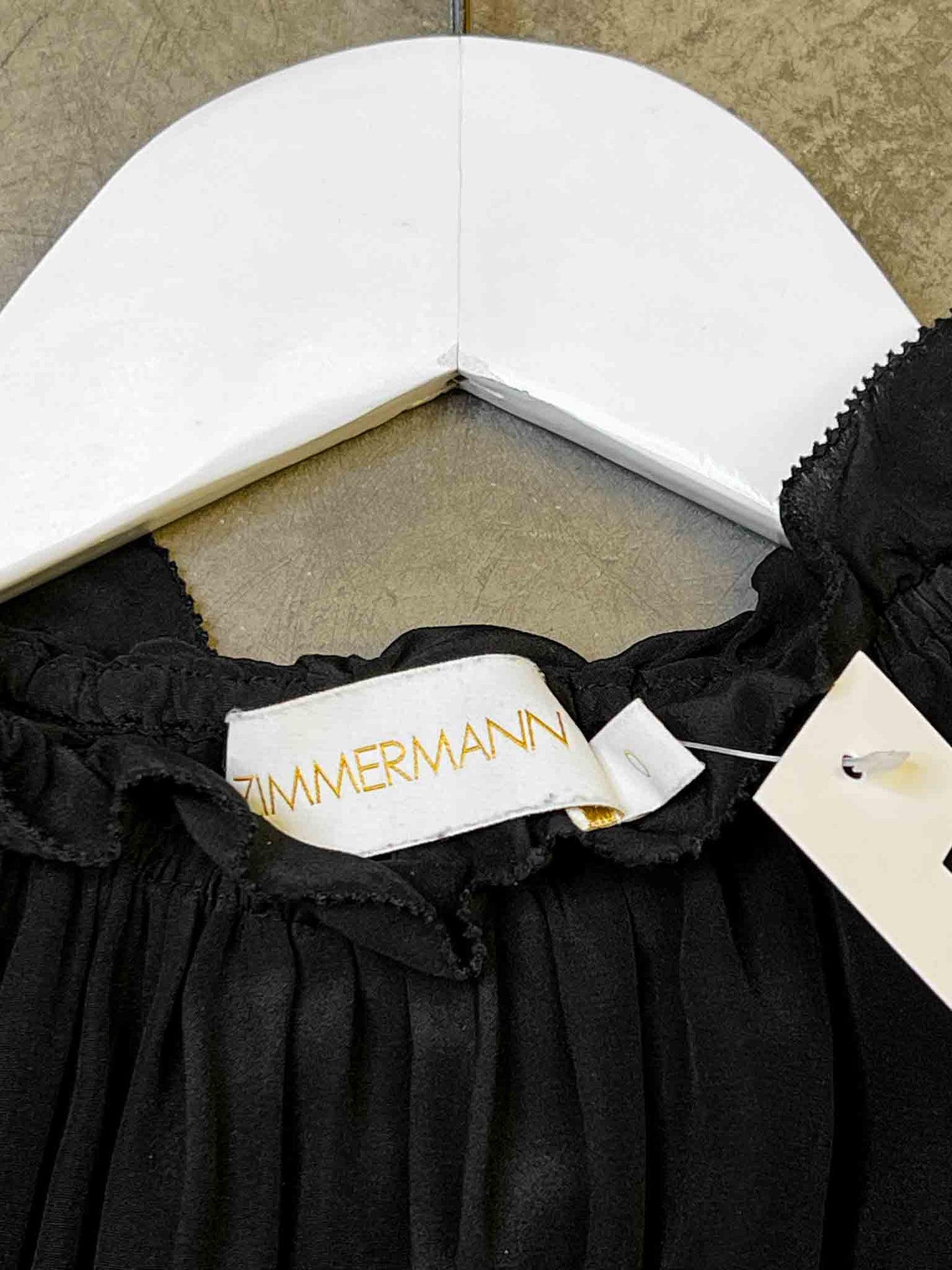 Size 0 (XS) | Zimmerman Frilly Black Silk Blouse