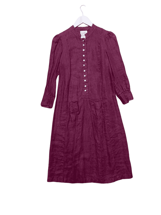 Size S |  Manteau Noir Linen Burgundy Dress