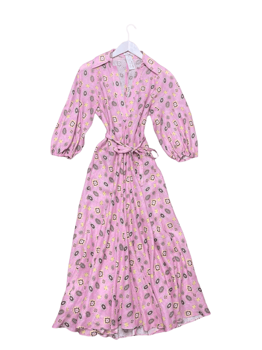 Size 6 | Scanlan Theodore Linen Jewel Print Dress