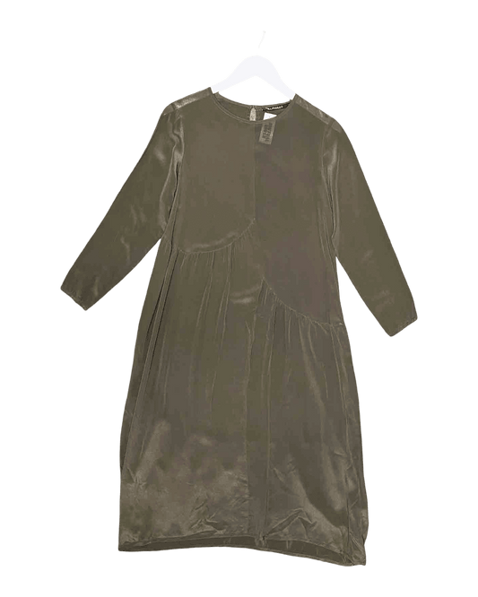 Size XS | Alpha60 Olive Silk Midi Dress