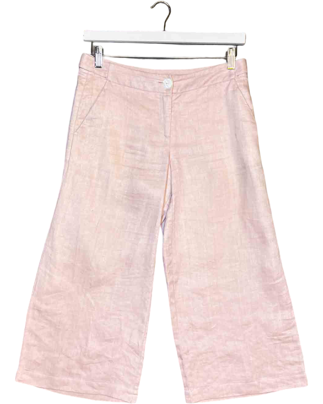 Size 8 | Anna Thomas Pink Cropped Linen Pants