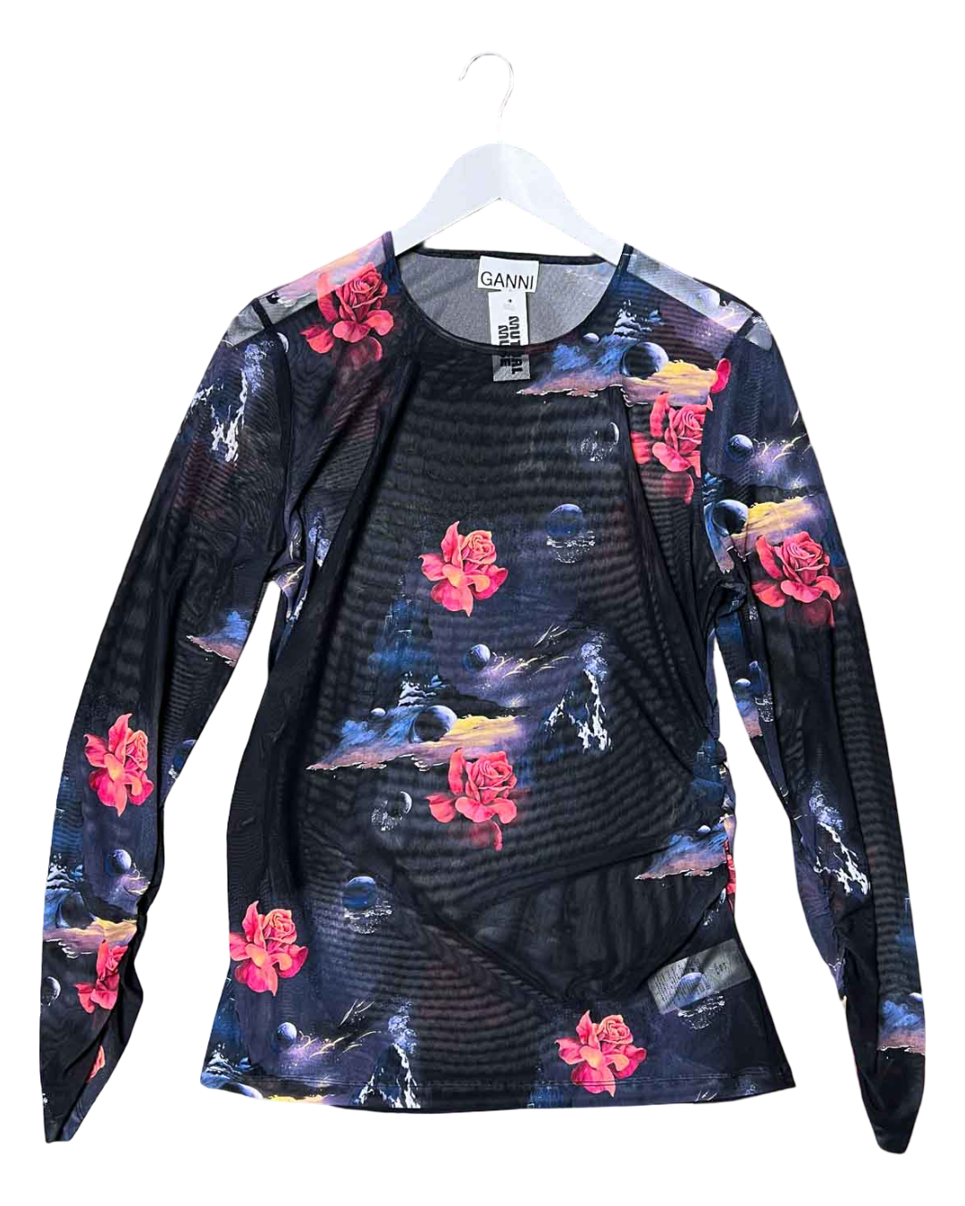 Size 44 (14) | Ganni Sheer Mesh Top