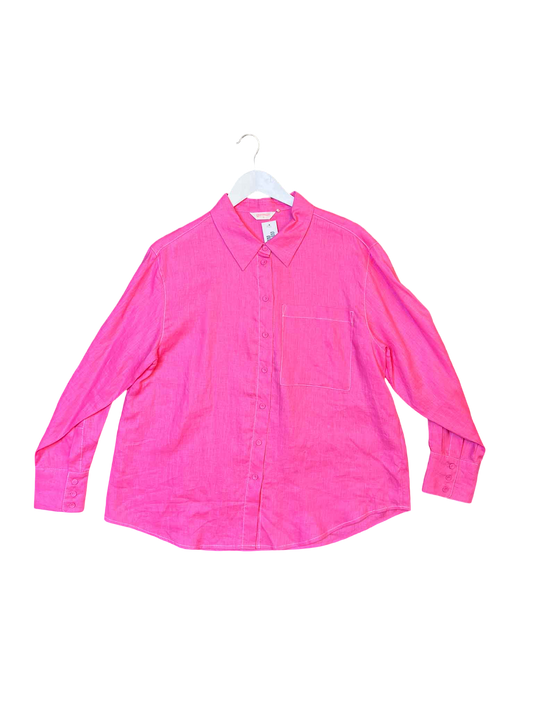 Size 14 | Gorman Pink 100% Linen Shirt