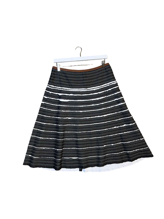 Size 14/XL | Easton Pearson Vintage Striped Topstitch Skirt