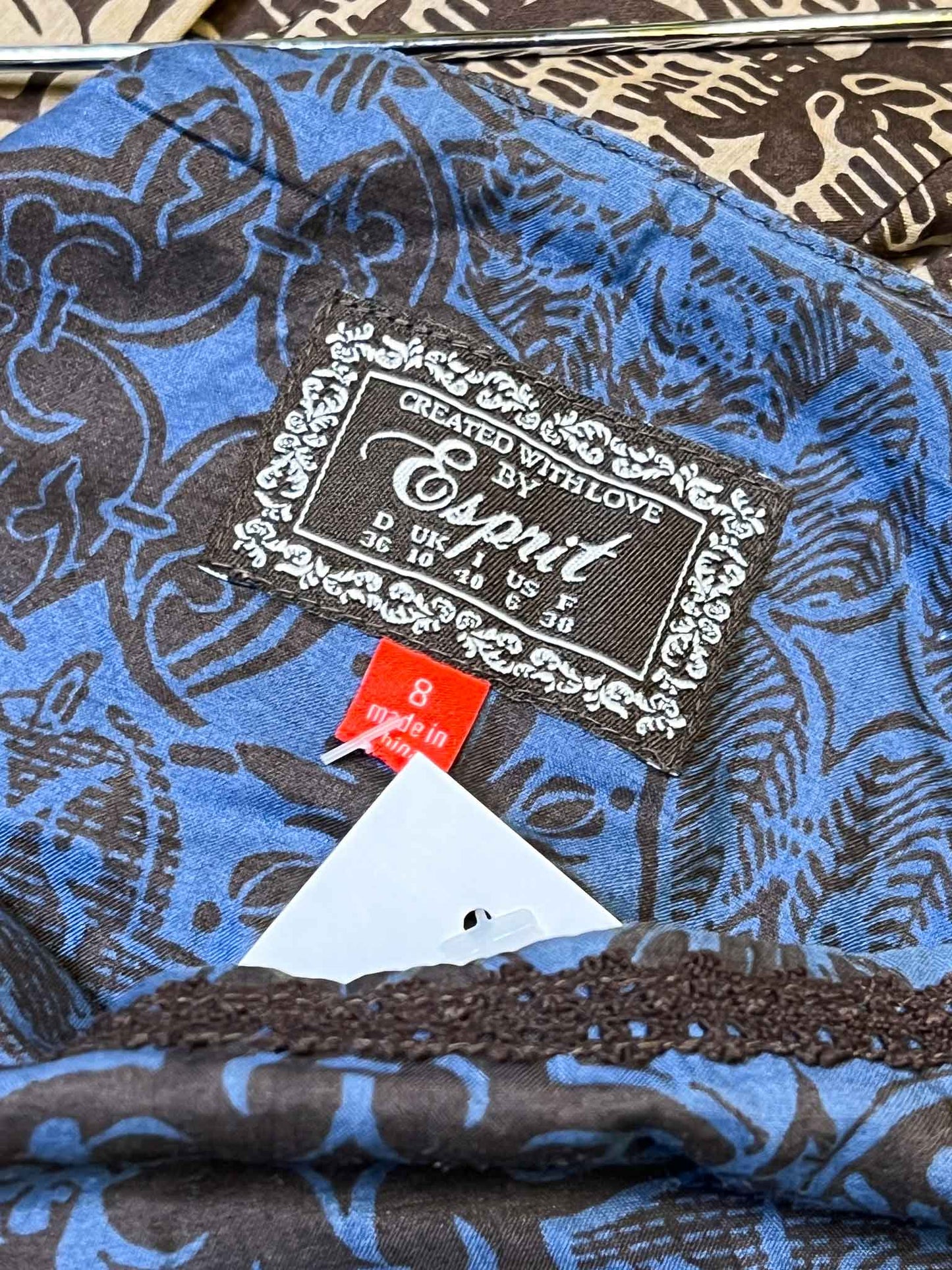 Size 8 (S) | Esprit Vintage Cotton Contrast Midi Skirt