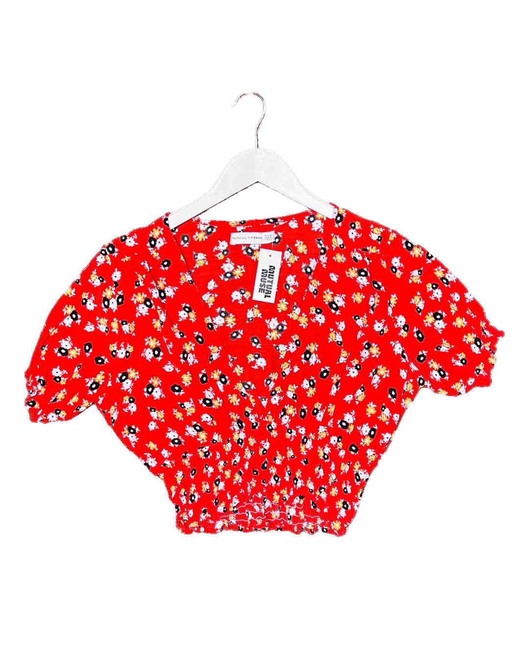 Size M | Faithfull the Brand Red Cropped Plunge Top