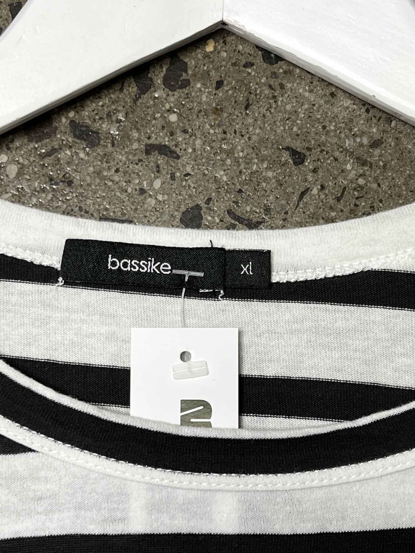 Size XL | Bassike Organic Cotton Striped Long-sleeve Top