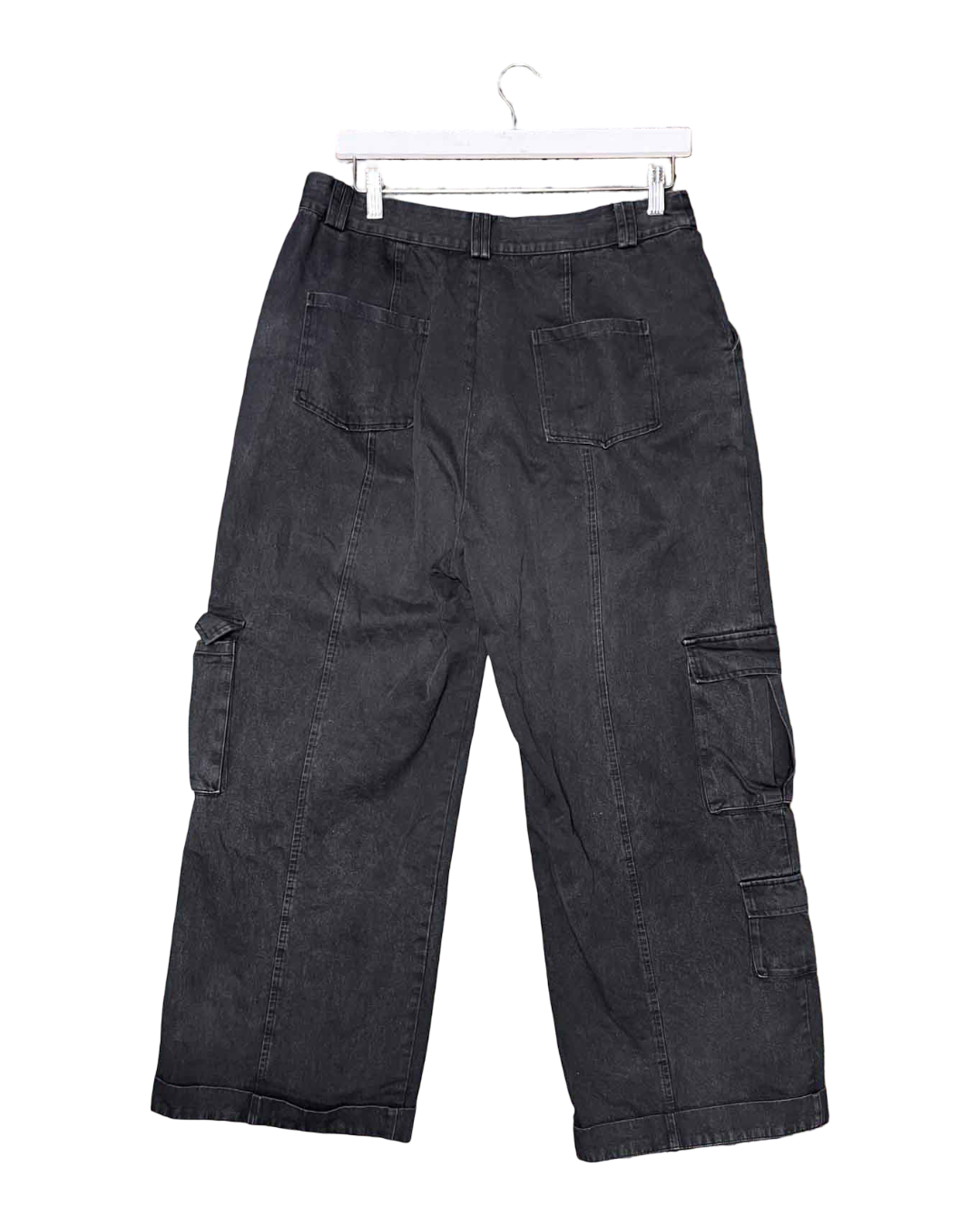 Size 16 | St Mrlo Black Cargo Wide-Leg Pants