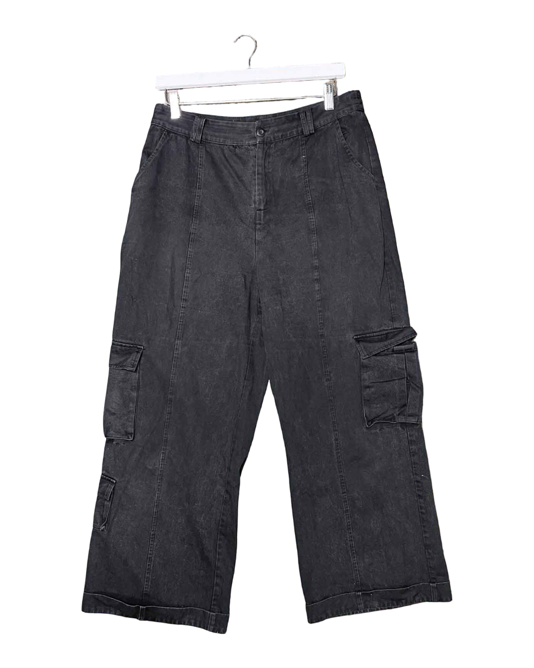 Size 16 | St Mrlo Black Cargo Wide-Leg Pants