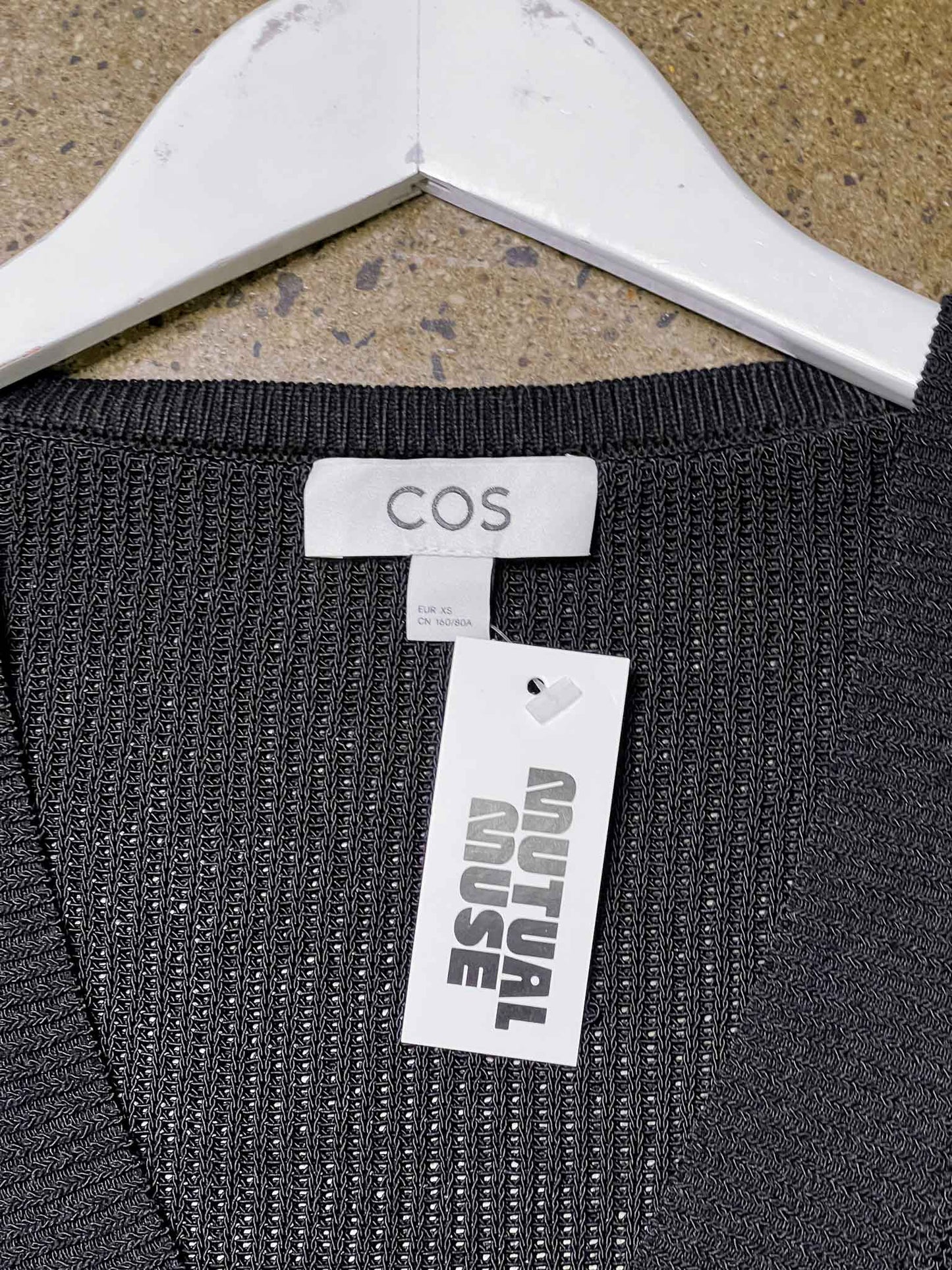 Size XS | COS Black Contrast Stitch Knit Vest