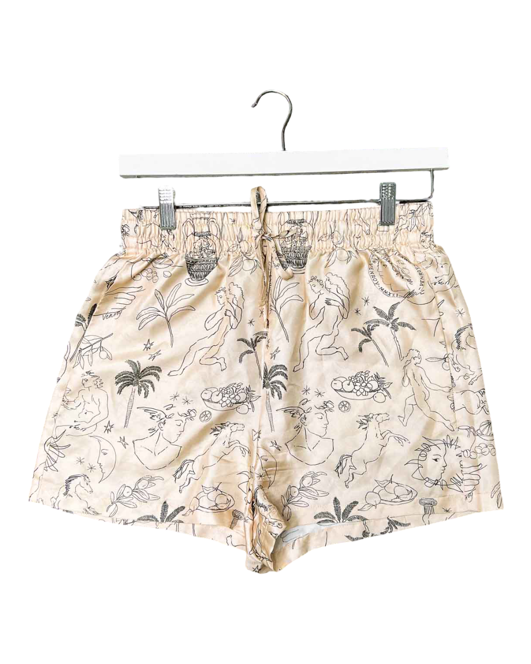 Size S | Venroy Silk Mini Sketch Shorts