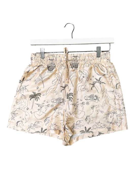 Size S | Venroy Silk Mini Sketch Shorts