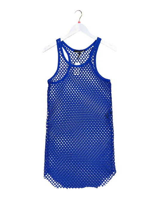 Size L | Isabel Marant Cobalt Fishnet Mini Dress