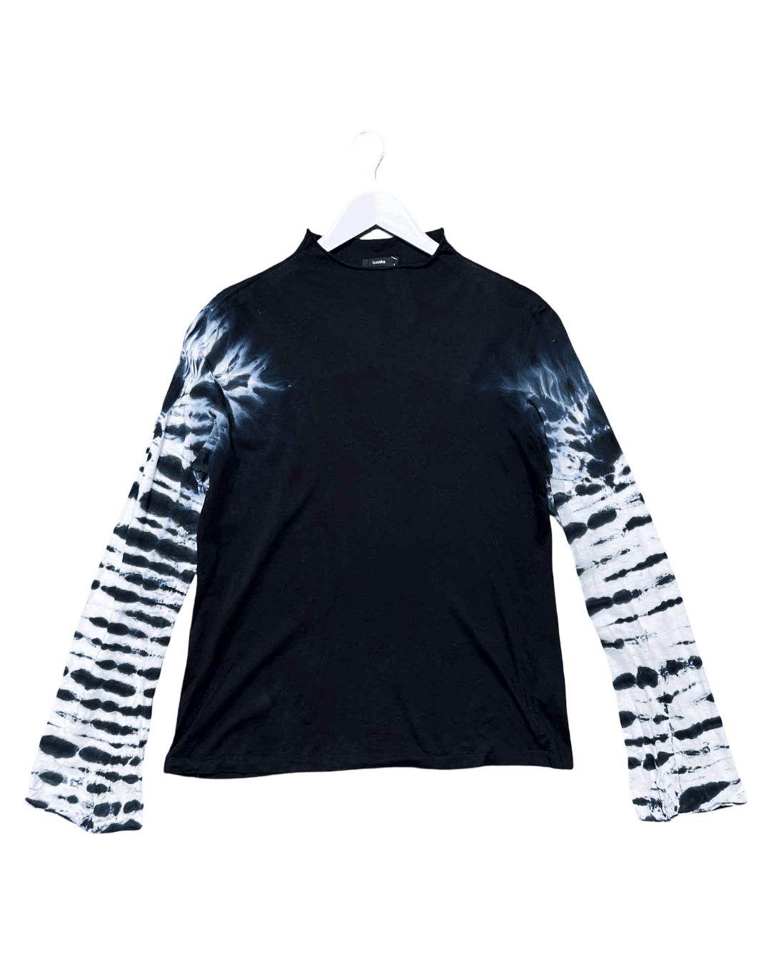 Size L | Bassike Navy Tie Dye Sleeves Top