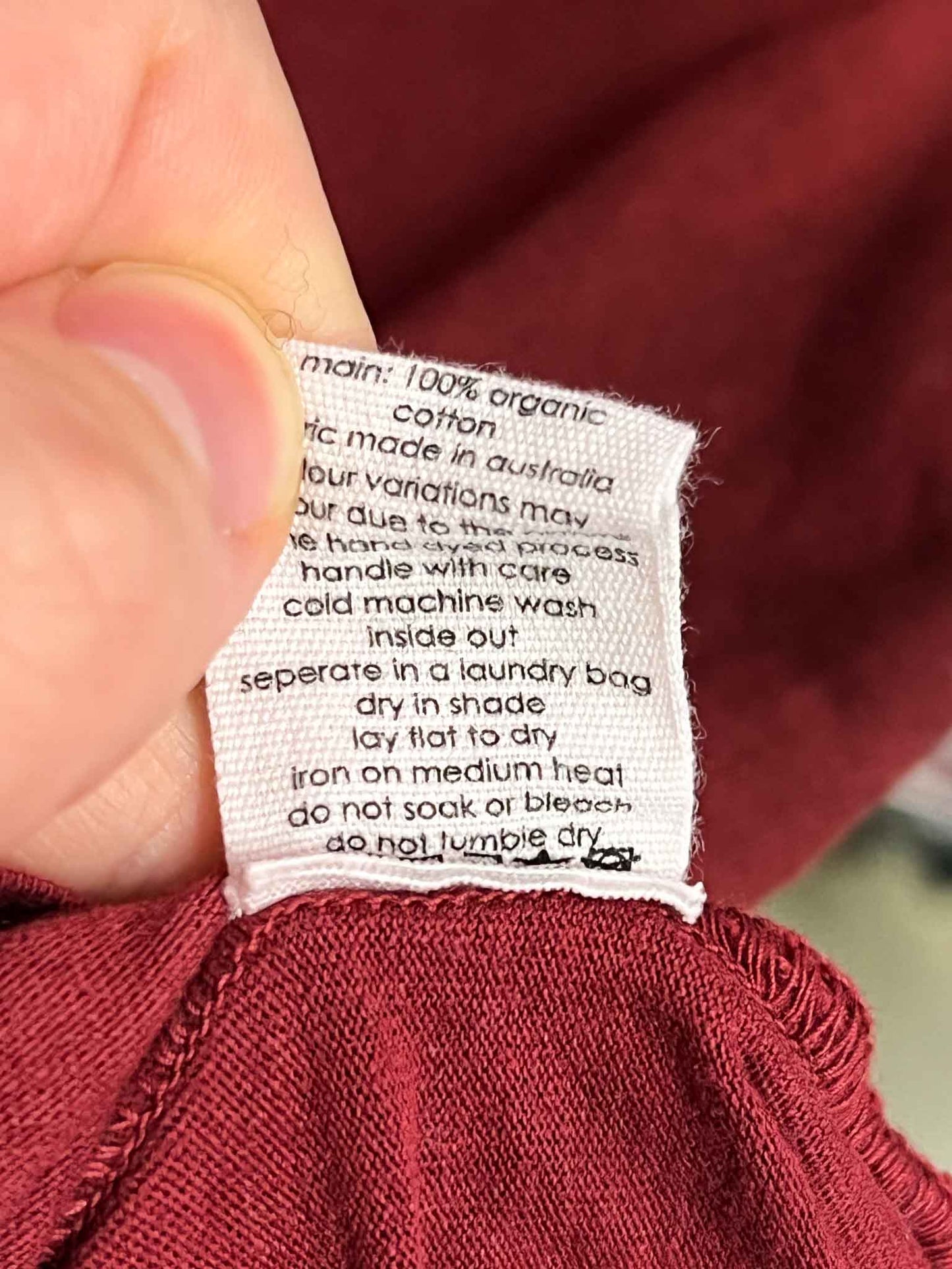 Size L | Bassike Red Tie Dye Sleeves Top