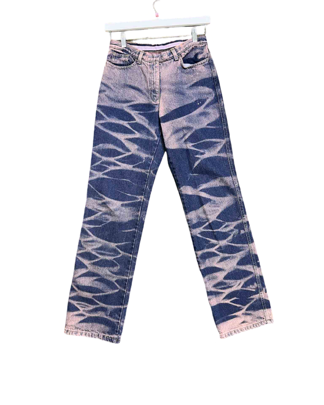 Size 28 | VIntage Fendi Blue and Pink Tie-dye Straight Leg Jeans
