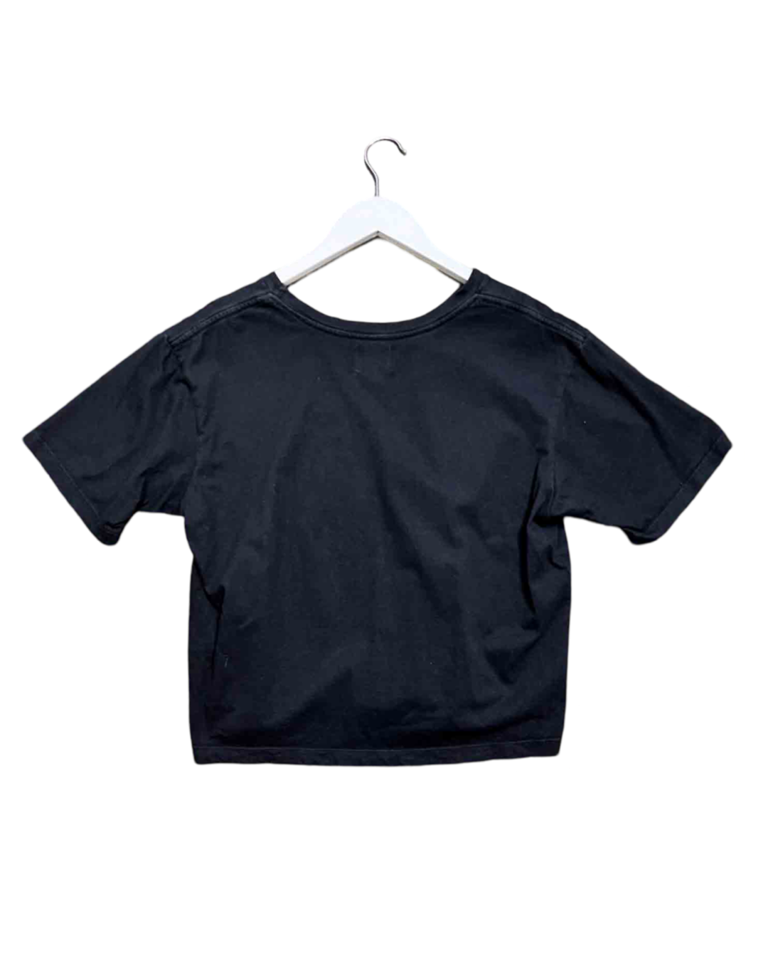 Size L | A.BCH Black Organic Cotton Cropped T-shirt