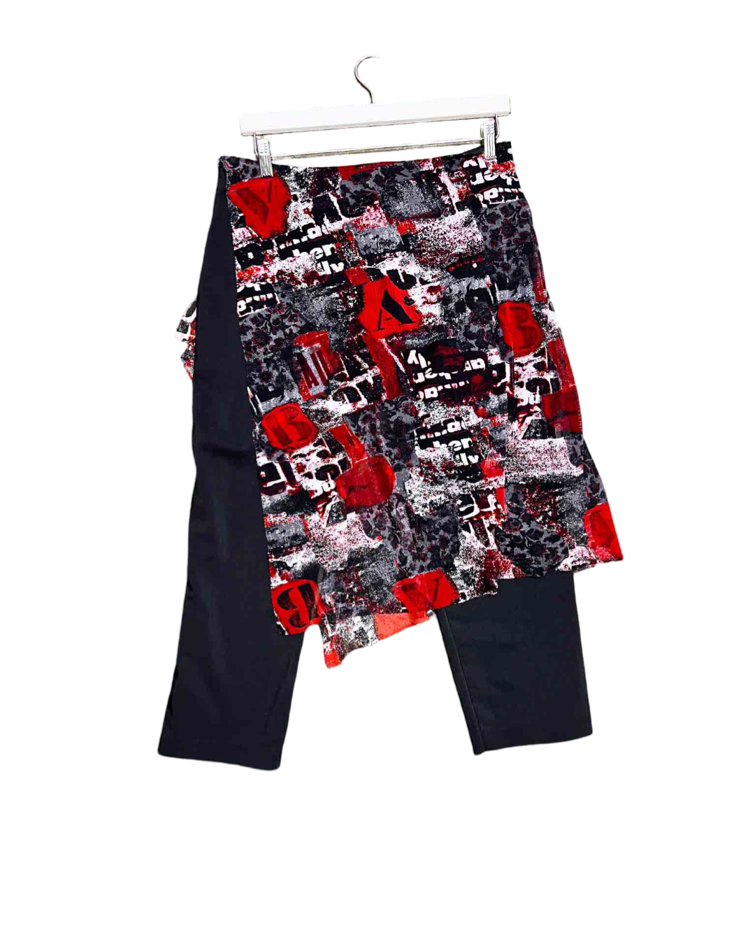 Size L | Privilege Aust Black and Red Mesh Overskirt Pants