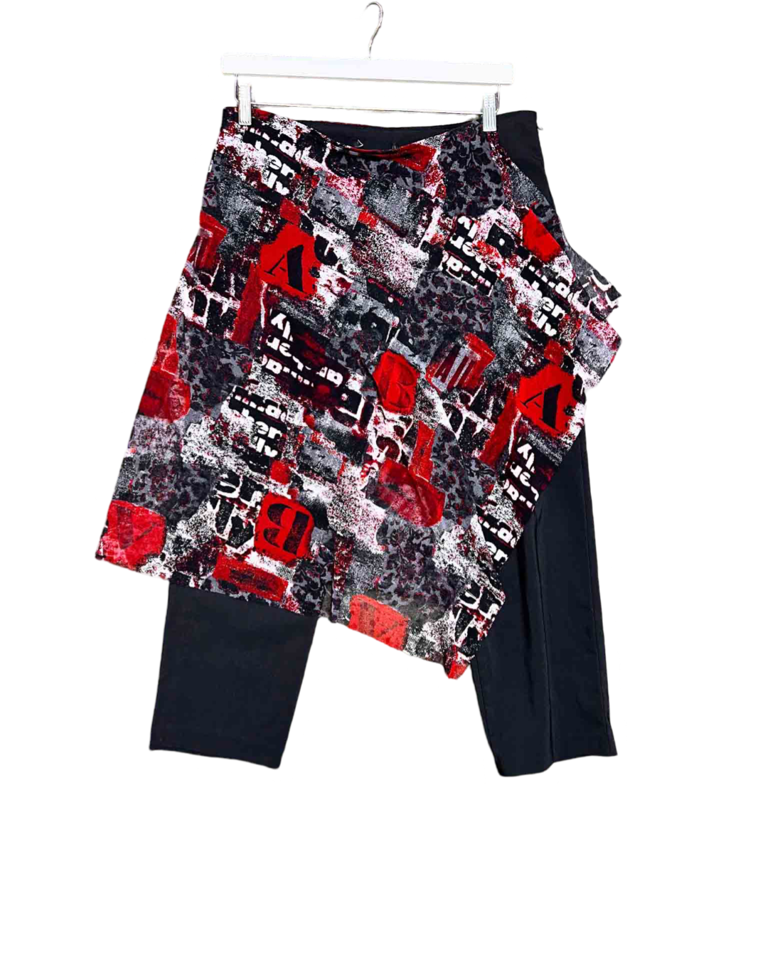 Size L | Privilege Aust Black and Red Mesh Overskirt Pants