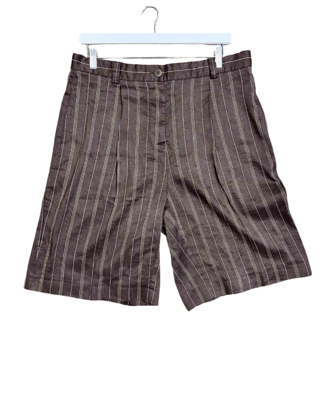 Size 5 (16) | Lee Mathews Brown Stripe Linen-blend Shorts