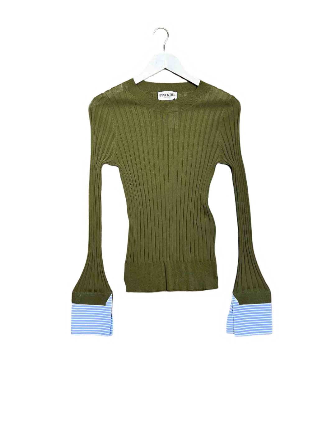 Size S | Essential Antwerp Ribbed Knit Contrast Cuff Jumper