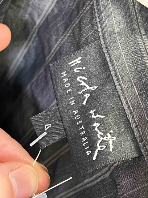 Size 14 |  Nicola Waite Pinstripe Ruffle Trim Shirt