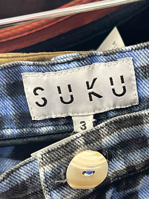 Size 3 (12) |  Suku Hand Painted Plaid Jeans