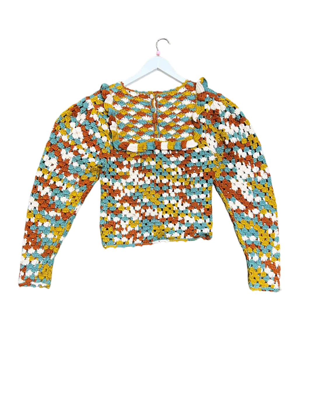 Size M | Ulla Johnson Alda Crochet Wool Blend Jumper