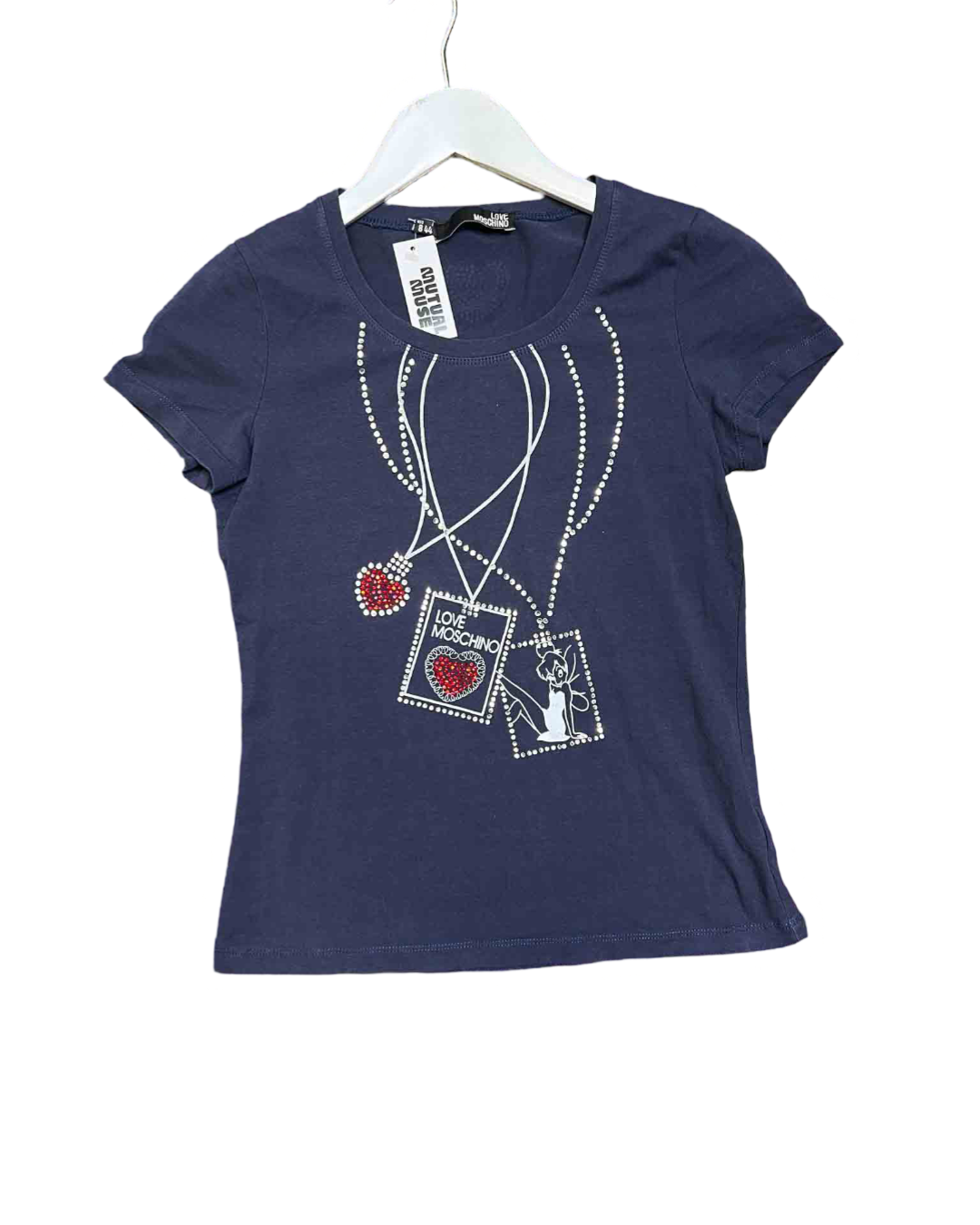 Size 12 | Love Moschino Diamante Studded Baby Tee