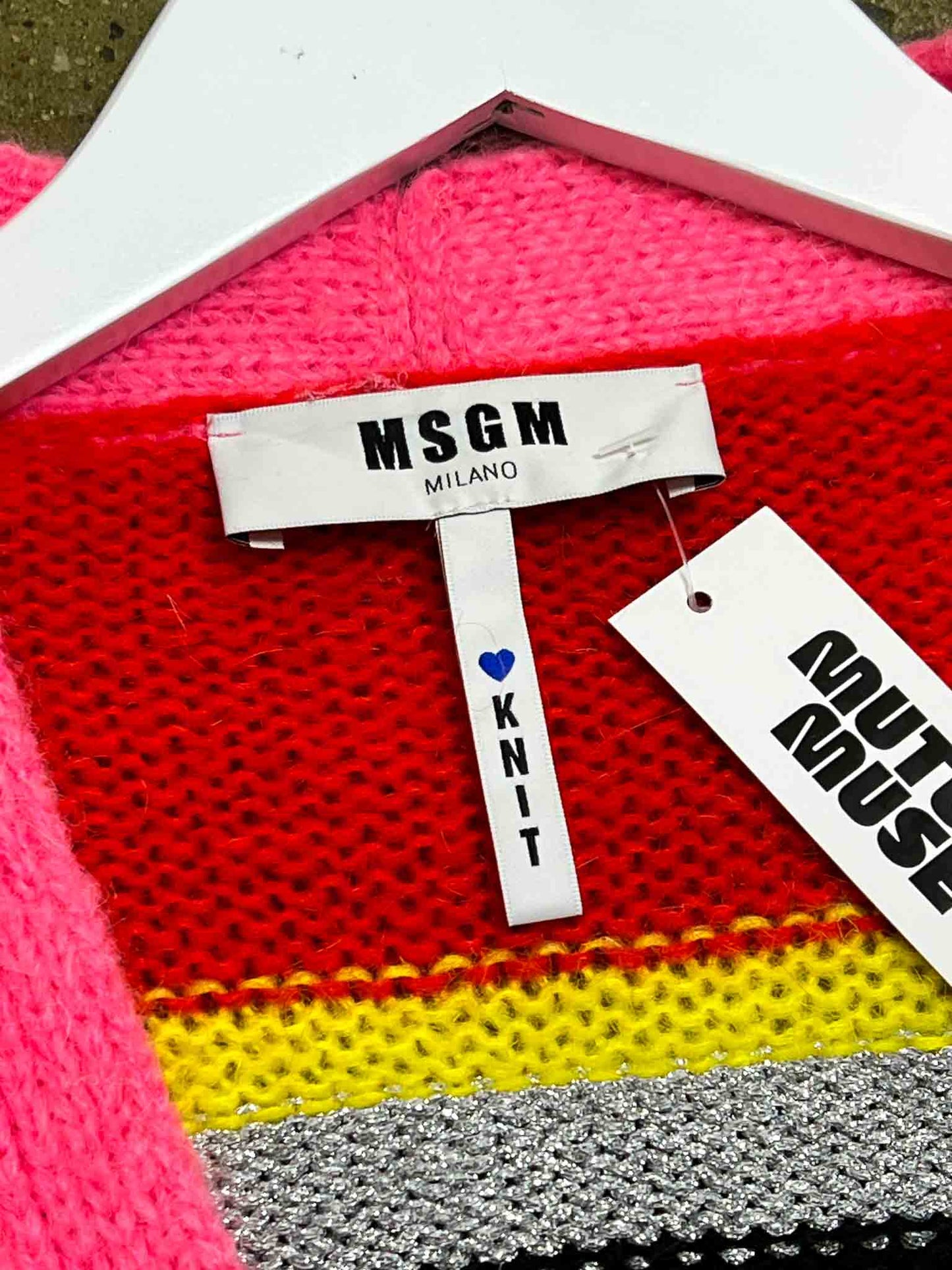 Size S | MSGM Striped Mohair Blend Cardigan