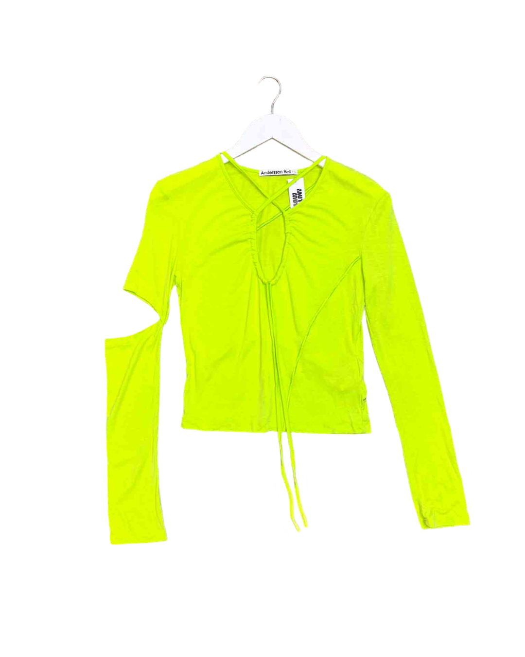 Size L | Andersson Bell Edie Tie Front Open Neck Top