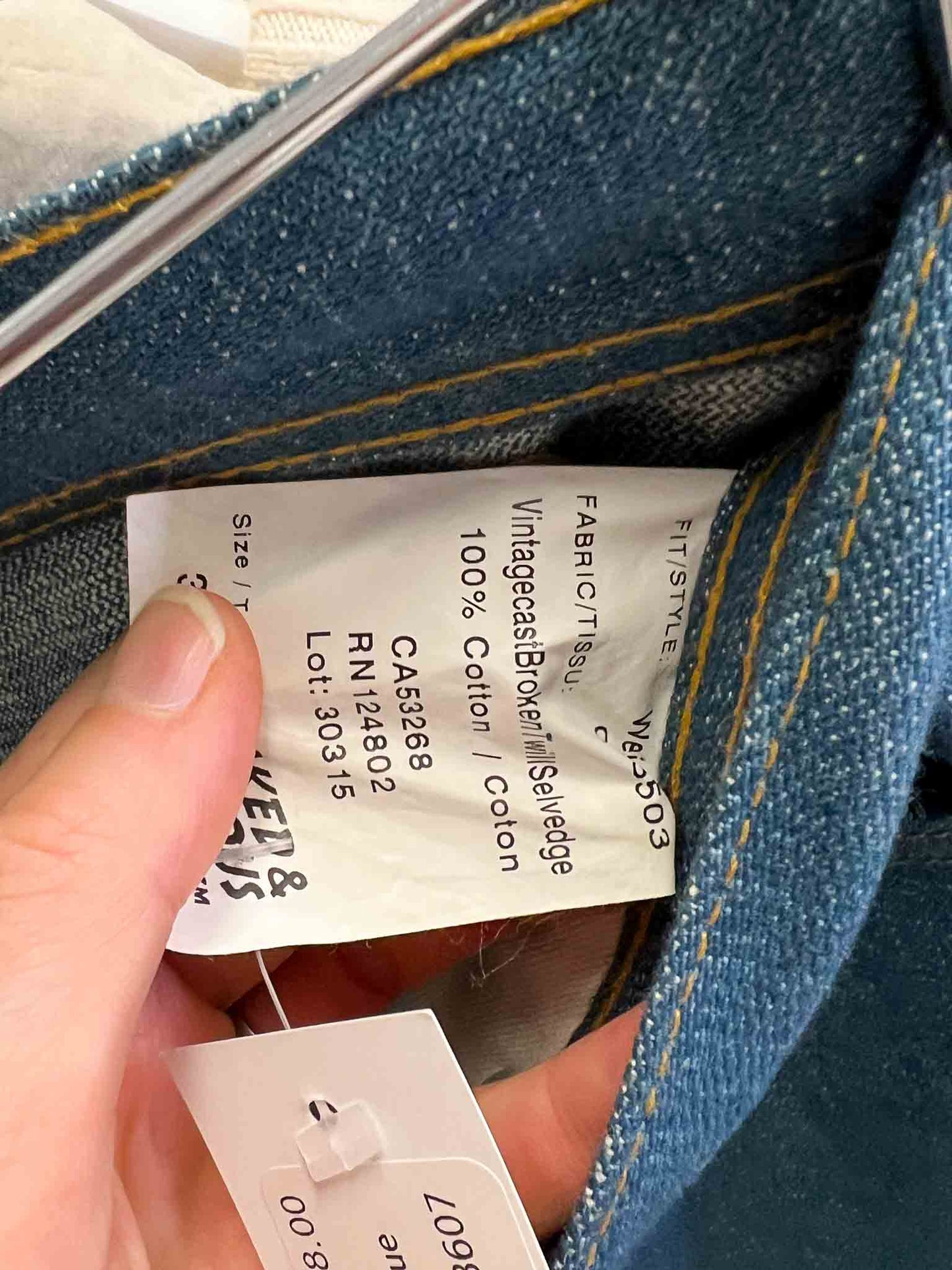 Size 30 | Naked & Famous Denim Weird Guy Vintagecast Broken Twill Selvedge Jeans