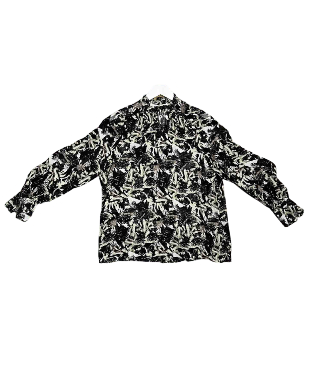 Size M | Second Female Black and Grey Brushstrokes Top