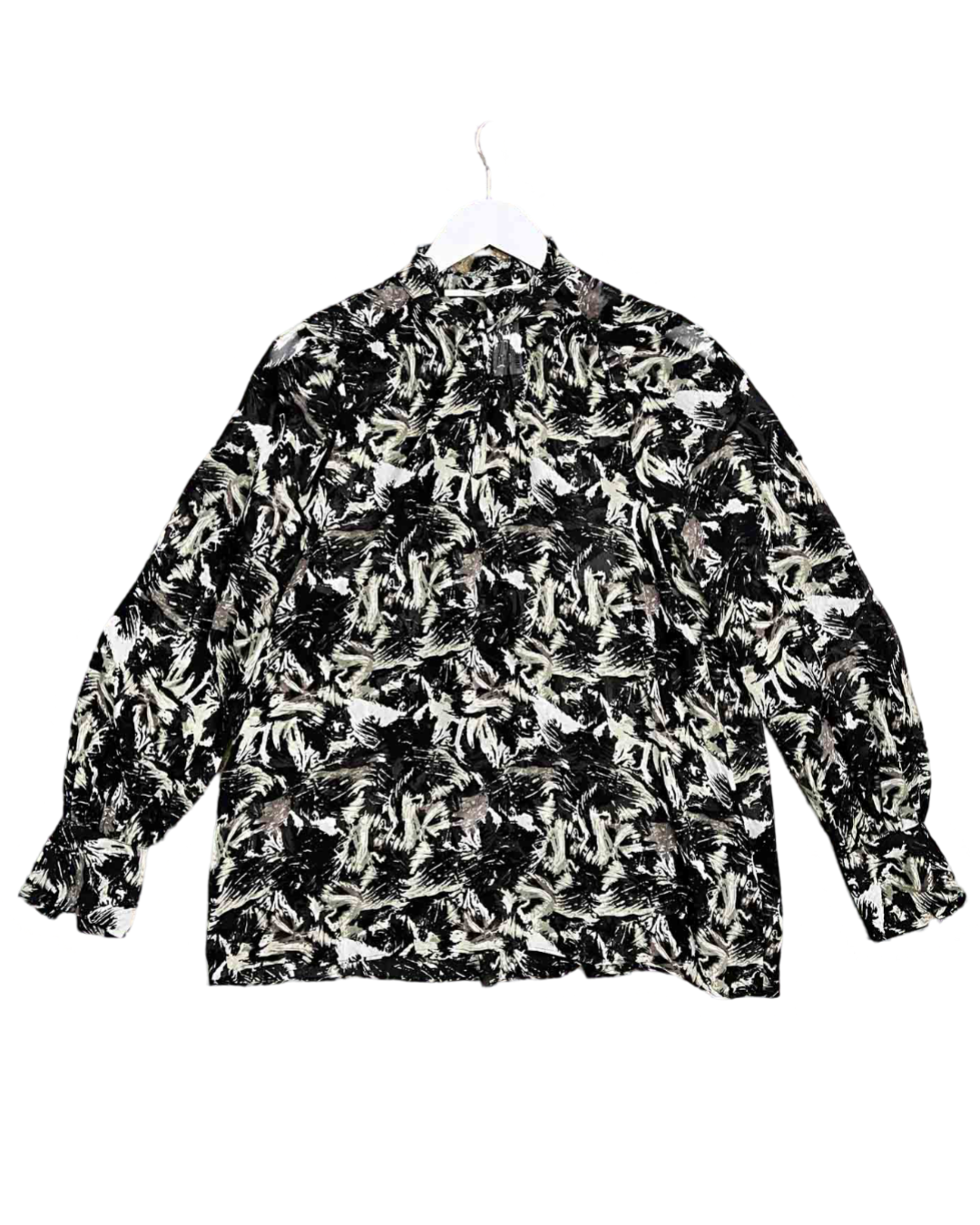 Size M | Second Female Black and Grey Brushstrokes Top