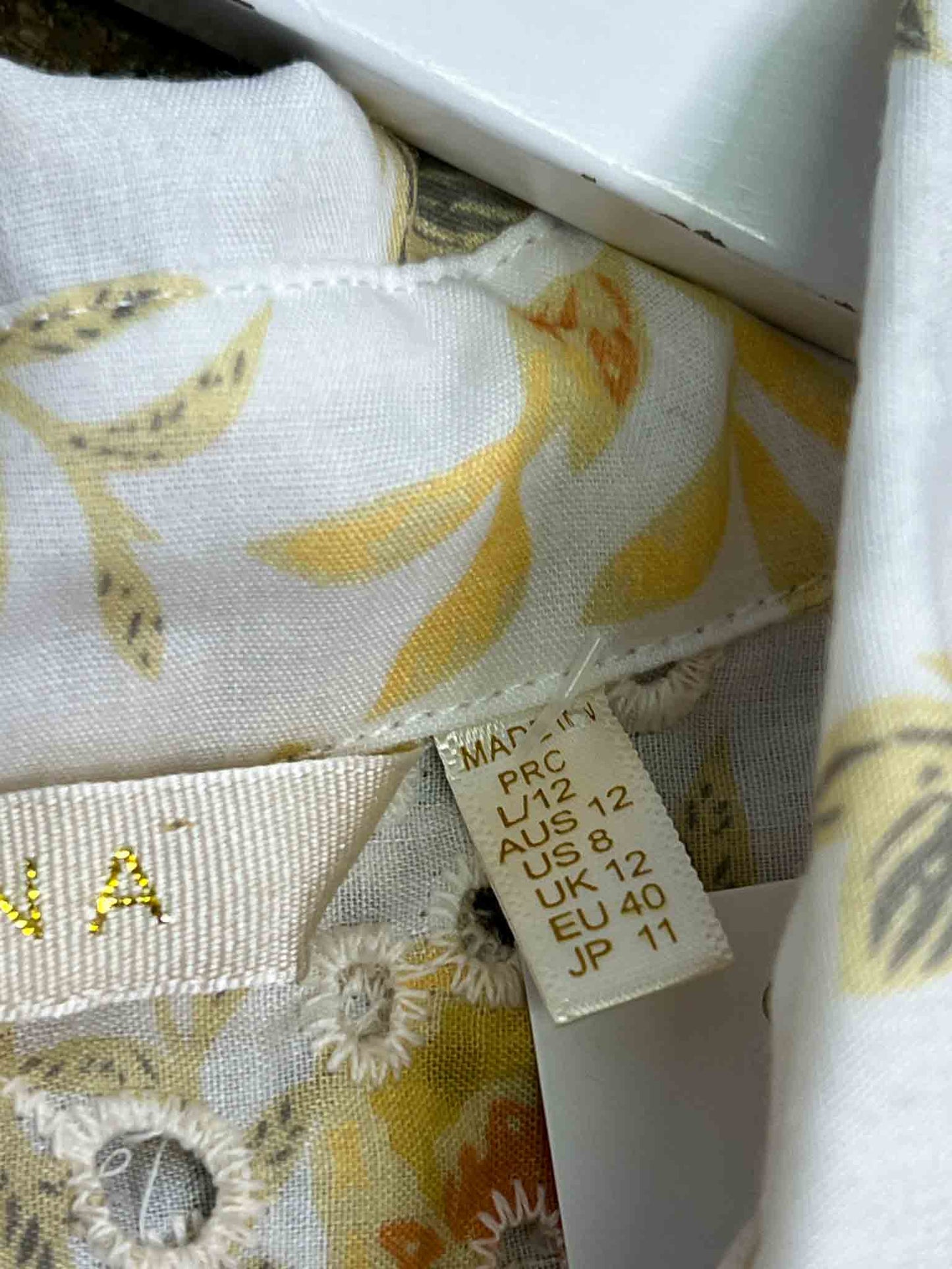Size 12 | Winona White and Yellow Floral Broderie Anglaise Top