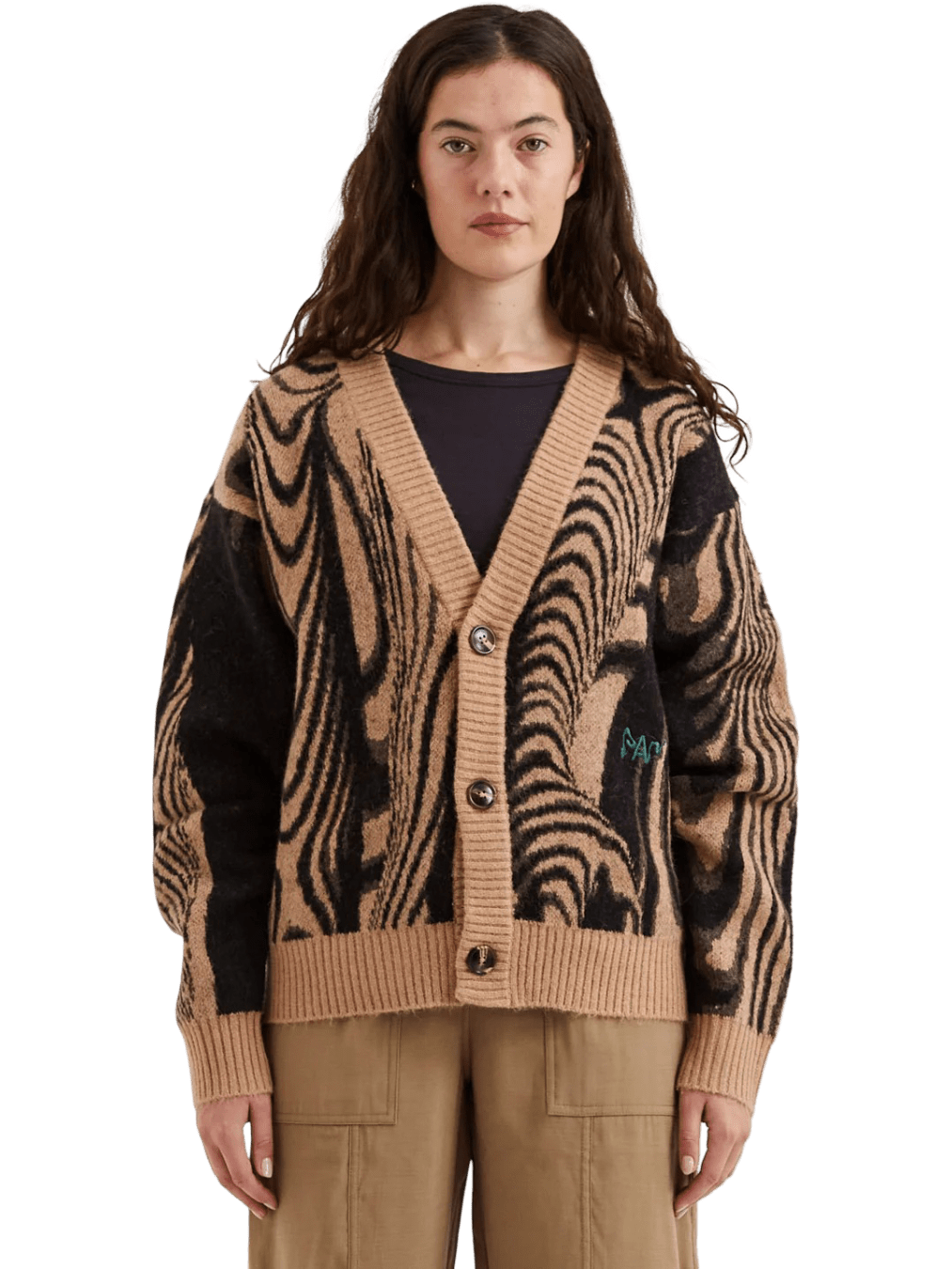 Size L | PAM Moire Knit Cardigan