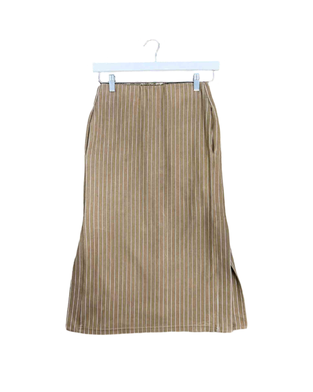 Size 8 - Pageant Hang Tough Olive Pinstripe Skirt