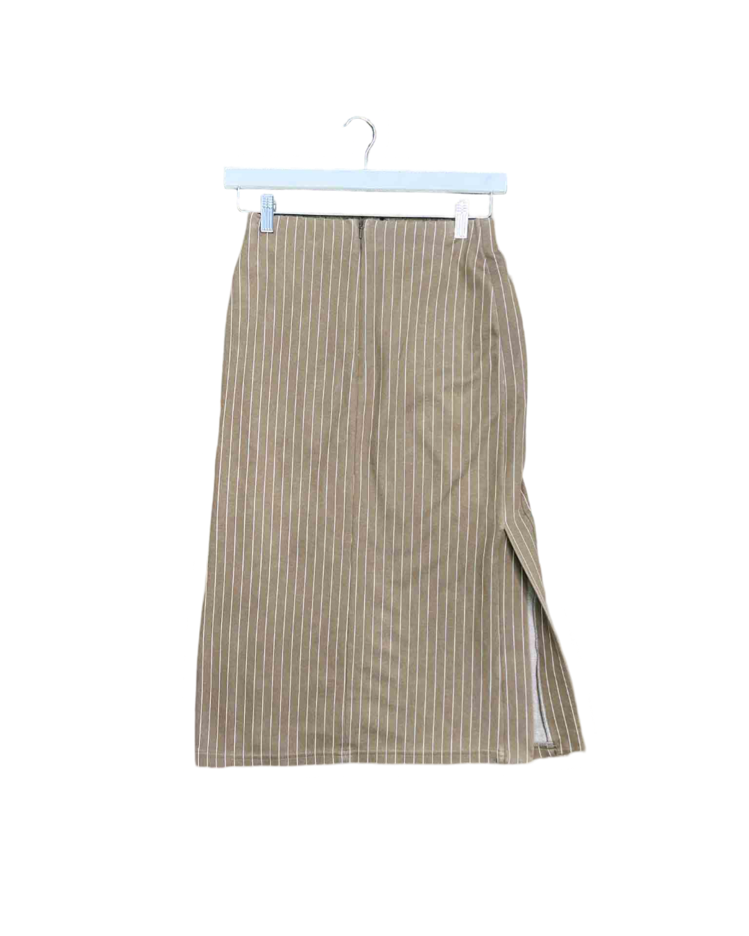 Size 8 - Pageant Hang Tough Olive Pinstripe Skirt