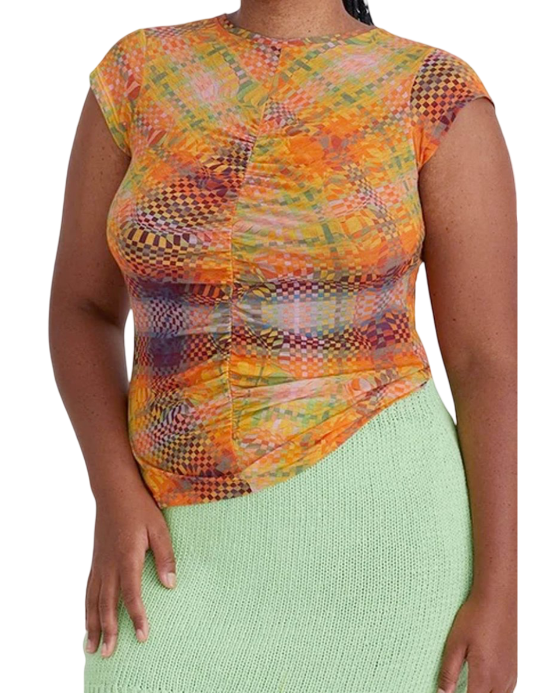 Size M | Paloma Wool Multi Mini Checkerboard Pattern Top, M