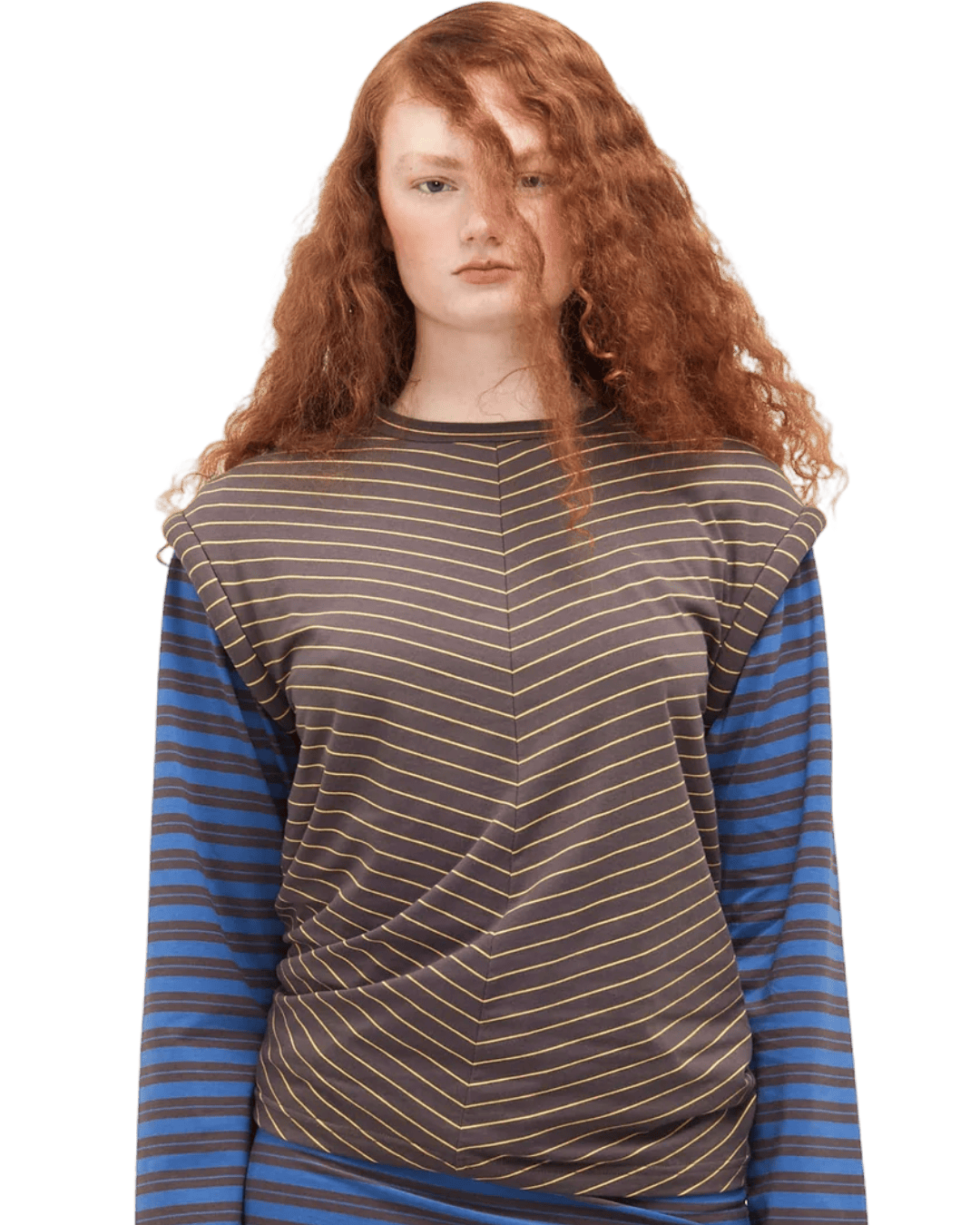 Size L | Verner Contrast Puff L/S Top With Tags