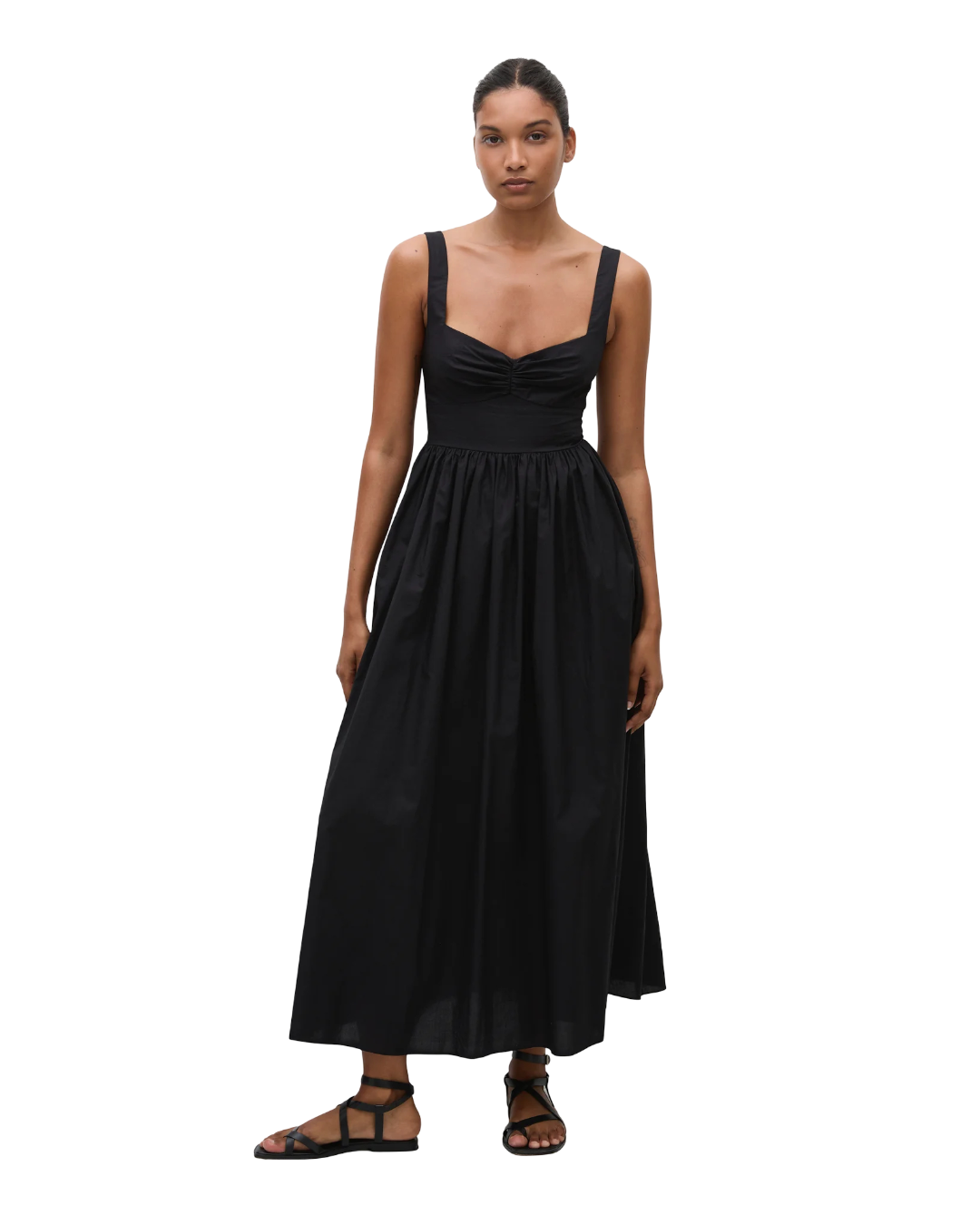 Size L |  Matteau Black Bralette Midi Dress