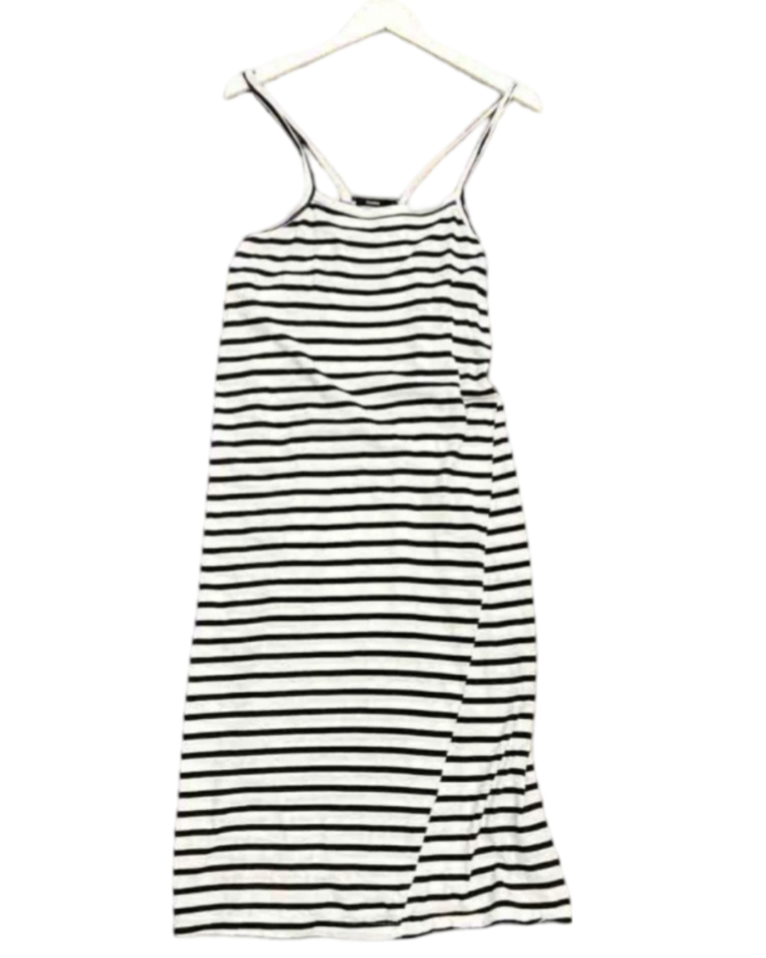 Size S | Bassike Black and White Stripe Organic Cotton Tank Dress