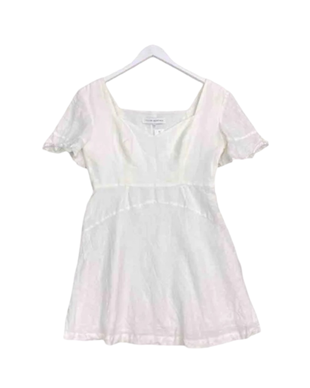 Size L | Jillian Boustred White Linen Gretel Mini Dress