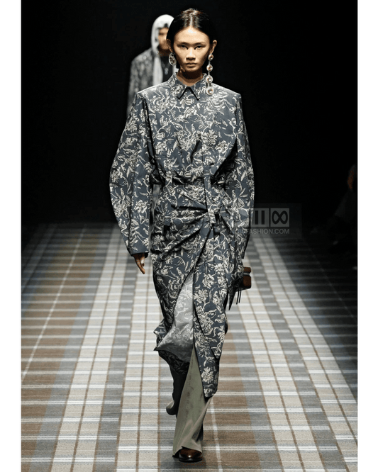 Size 44 (L) | Dhruv Kapoor Floral Cotton Shirt Midi Dress