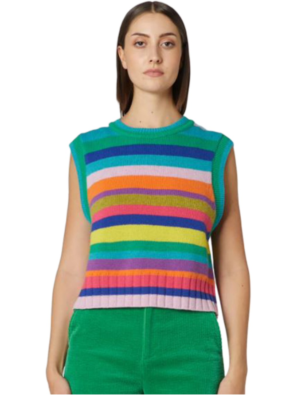 Size 10 | Gorman Candy Stripy Merino Wool Knit Vest