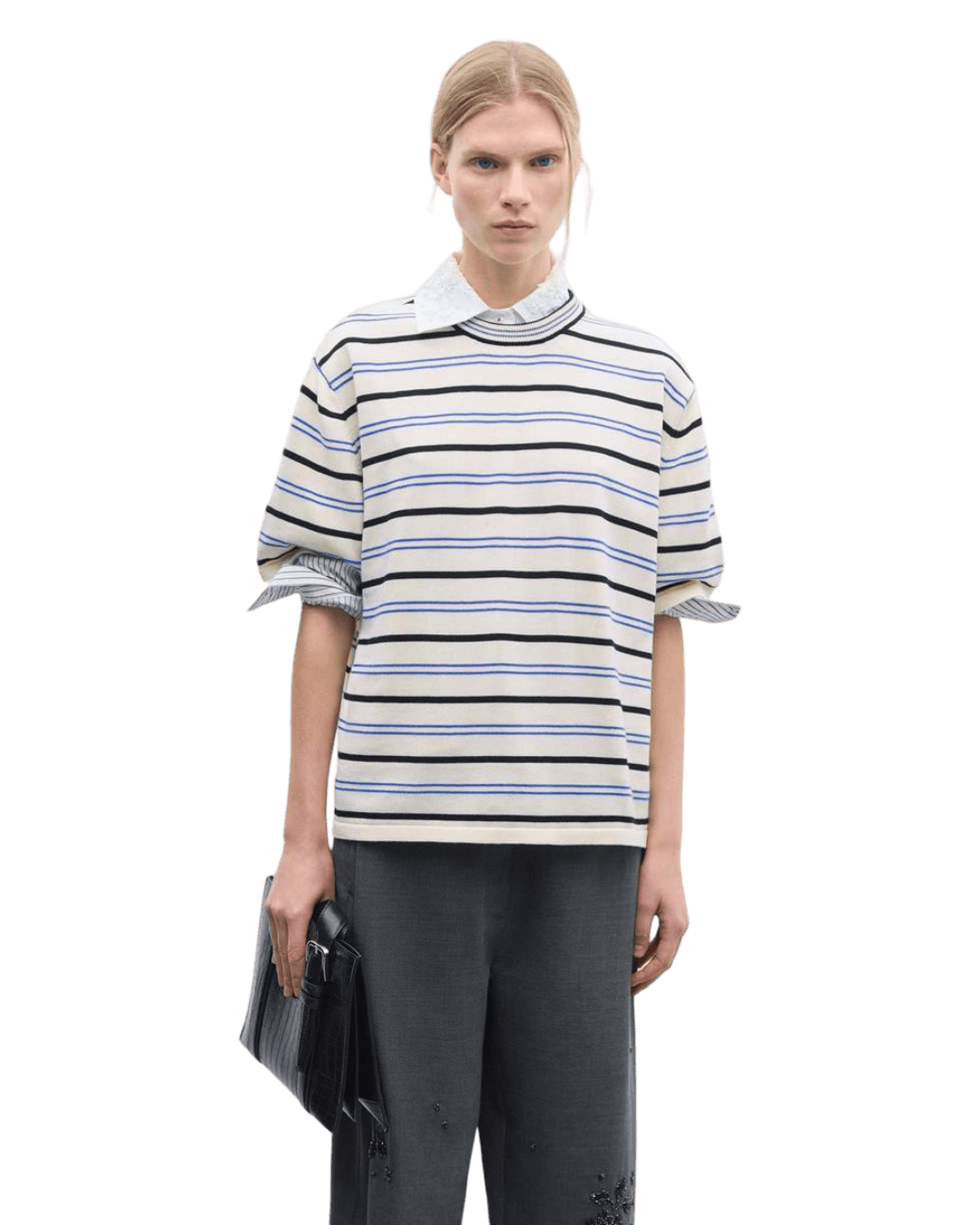 Size M | Cordera Striped Cotton Knit Top