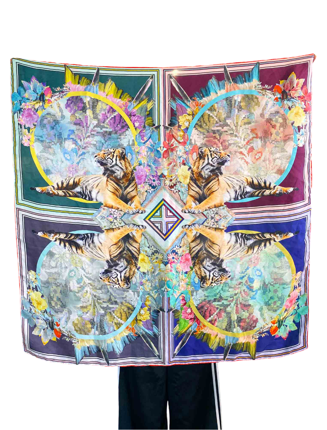 Camilla Tiger Silk Scarf With Tags