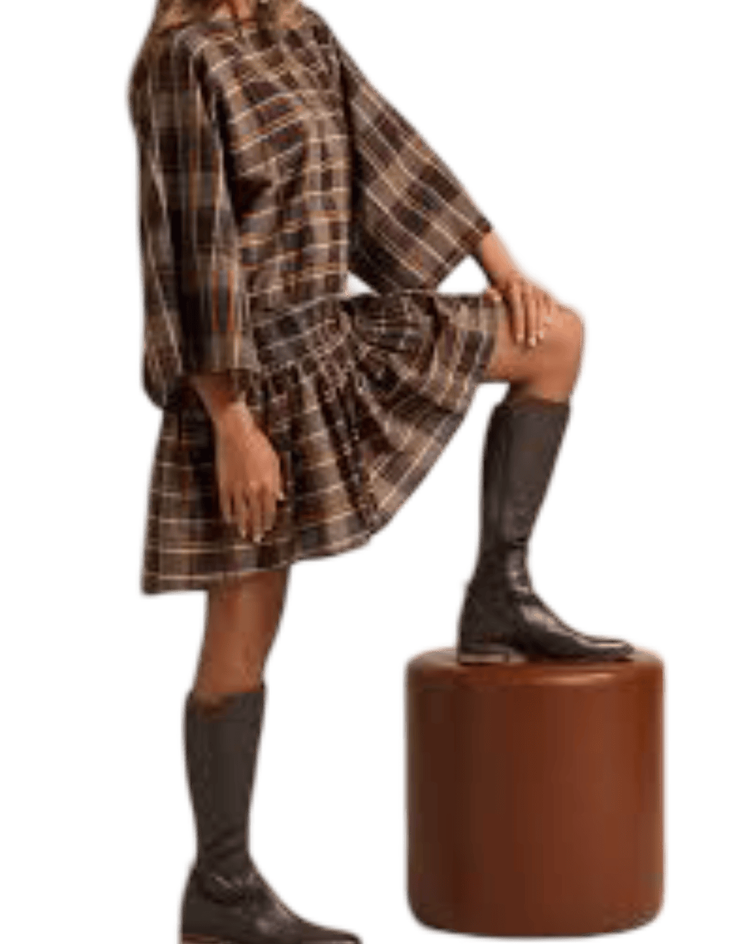 Size 16 | Après Studio Plaid Shirred Mini Dress