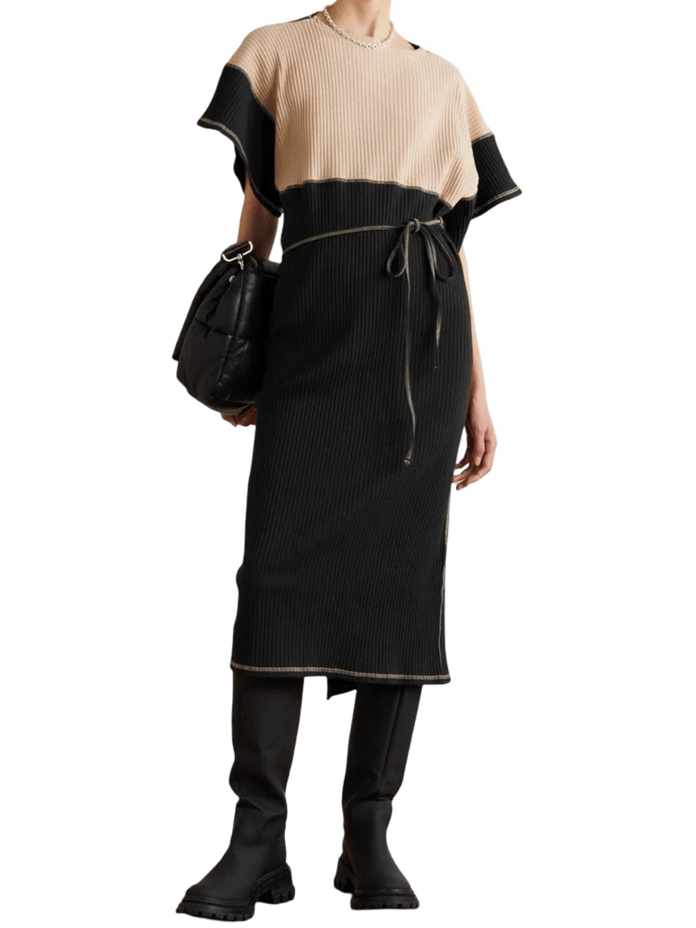Size S | Baserange Organic Cotton Claire Two-Toned Wrap Dress